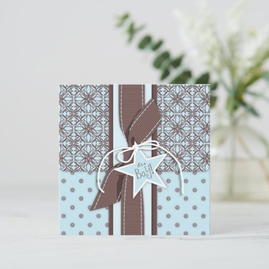 Een Star is Born Boy Invitation Square Kaart (Staand voorkant)