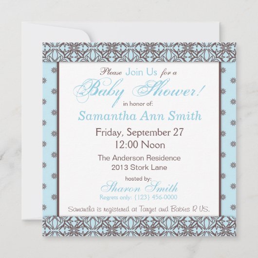 Een Star is Born Boy Invitation Square Kaart (Achterkant)