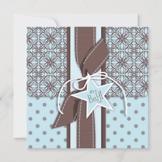 Een Star is Born Boy Invitation Square Kaart (Voorkant)