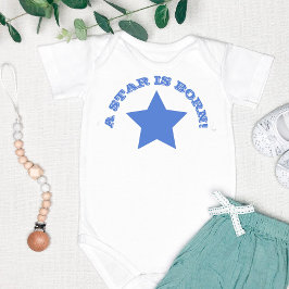 EEN STAR IS GEBOREN | Fun Quote Blue Star Baby Bod Romper