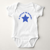 EEN STAR IS GEBOREN | Fun Quote Blue Star Baby Bod Romper (Voorkant)
