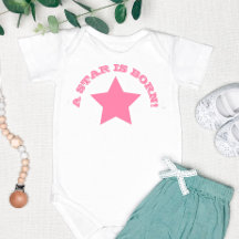 EEN STAR IS GEBOREN | Fun Quote Pink Star Baby Bod