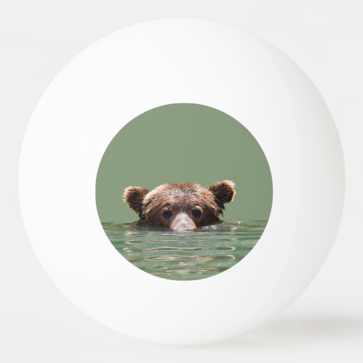 Eén Star Ping Pong Ball met grizzly beer (Voorkant)
