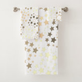 Een Star Print handdoek set met wit (Insitu)