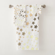 Een Star Print handdoek set met wit