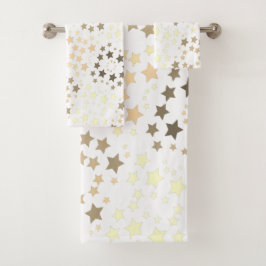 Een Star Print handdoek set met wit