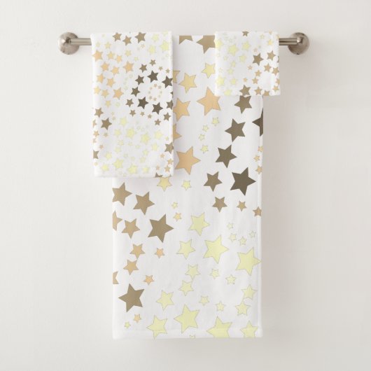 Een Star Print handdoek set met wit (Insitu)
