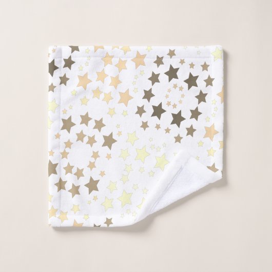 Een Star Print handdoek set met wit (Wasdoekje)