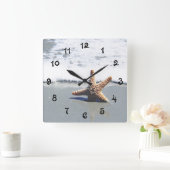 Eén Starfish gewassen Ashore Vierkante Klok (Huis)