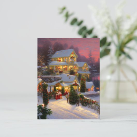 Een  startpunt gedecorbeerd voor Kerstmis Briefkaart (Staand voorkant)