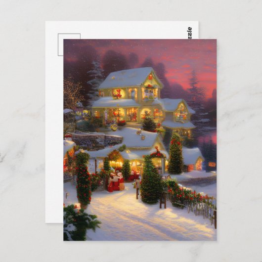 Een  startpunt gedecorbeerd voor Kerstmis Briefkaart (Voorkant / Achterkant)