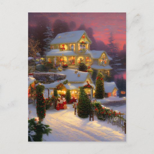 Een  startpunt gedecorbeerd voor Kerstmis Briefkaart (Voorkant)