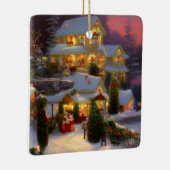 Een  startpunt gedecorbeerd voor Kerstmis Keramisch Ornament (Rechts)