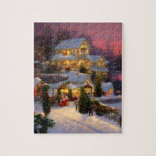 Een startpunt gedecorbeerd voor Kerstmis Legpuzzel