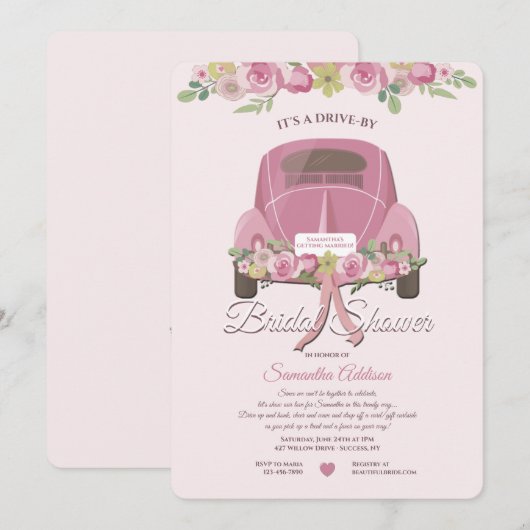 Een station met een bridale Shower-uitnodiging Kaart (Voorkant / Achterkant)