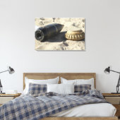 Een statische vertoning van een omgezette ordnance canvas afdruk (Insitu (Slaapkamer))