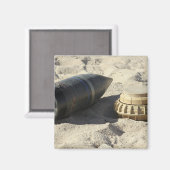 Een statische vertoning van een omgezette ordnance magneet (Voorkant / Achterkant)