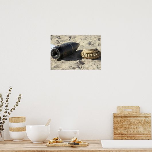 Een statische vertoning van een omgezette ordnance poster (Keuken)