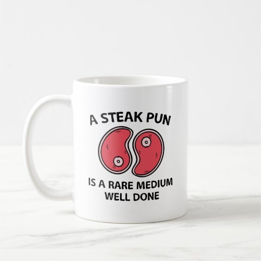 Een steak-speling koffiemok (Links)