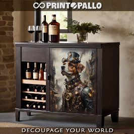 Een steampunk beagle dog in een Victoriaans Londen Tissuepapier