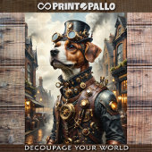 Een steampunk beagle dog in een Victoriaans Londen Tissuepapier