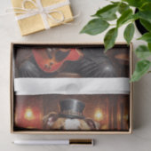 Een steampunk bulldog gitaar spelen in pub - tissuepapier (Geschenk)