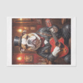 Een steampunk bulldog gitaar spelen in pub - tissuepapier (Voorkant)