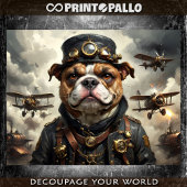 Een steampunk engels bulldog leger vliegenier tissuepapier
