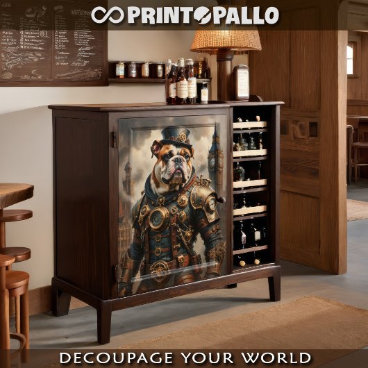 Een steampunk Engelse bulldog in Londen Tissuepapier