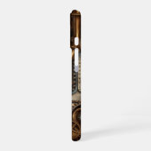 Een Steampunk Fusion van Kunst en Machines iPhone 16 Hoesje (Linkerkant)