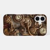 Een Steampunk Fusion van Kunst en Machines iPhone 16 Hoesje (Achterkant horizontaal)