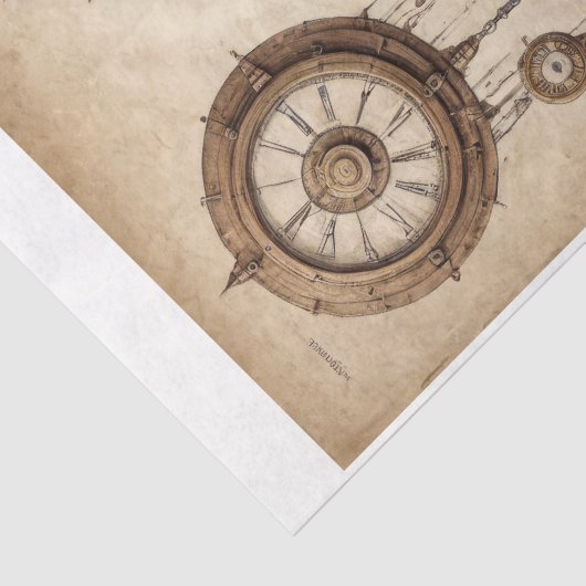 Een steampunk Inca Parrot op perkament Tissuepapier (Detail)