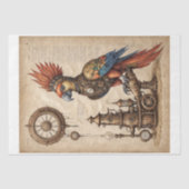 Een steampunk Inca Parrot op perkament Tissuepapier (Voorkant)