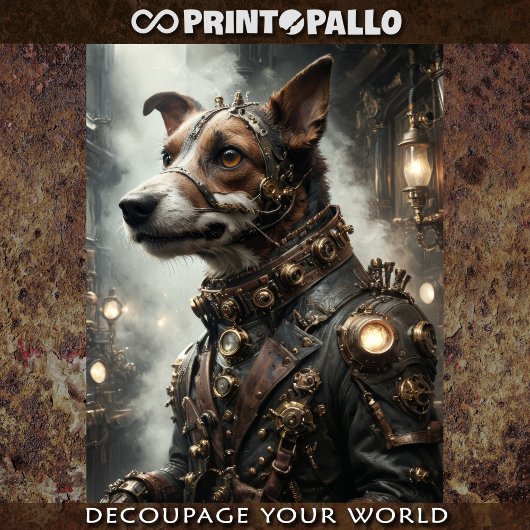 Een Steampunk Jack Russell Terrier Tissuepapier