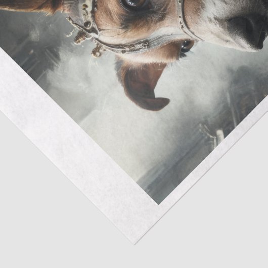 Een Steampunk Jack Russell Terrier Tissuepapier (Detail)