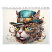 Een steampunk kalender met een kat (Hoes)