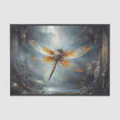 Een steampunk libel in een mysterieuze grot tissuepapier (Voorkant)