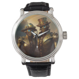 Een Steampunk Robotic Couple Verliefd Horloge