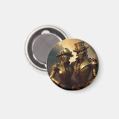 Een Steampunk Robotic Couple Verliefd Magneet (Voorkant / Achterkant)