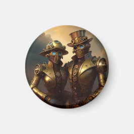 Een Steampunk Robotic Couple Verliefd Magneet