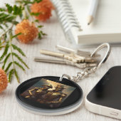 Een Steampunk Robotic Couple Verliefd Sleutelhanger (Voorkant Rechts)