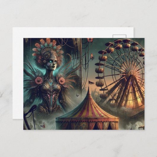 Een Steampunk Sci Fi Carnaval Briefkaart (Voorkant / Achterkant)