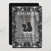 Een STEAMPUNK Verloving Kaart (Voorkant / Achterkant)