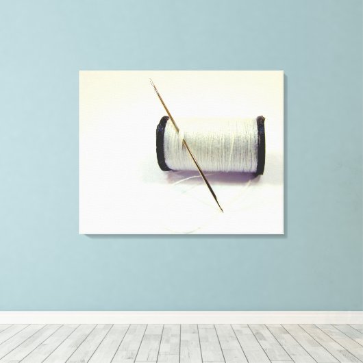 Een steek in de tijd canvas afdruk (Insitu (Houten vloer))