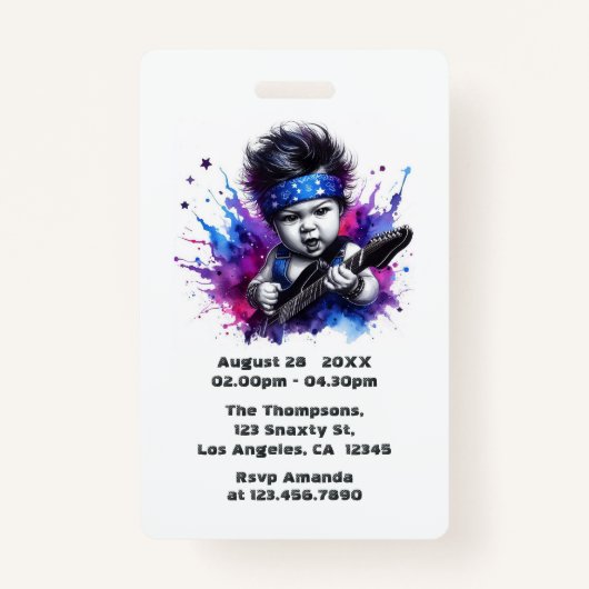 Een steen! Rock Star VIP Pass 1e verjaardag Badge (Achterkant)