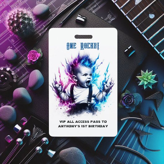 Een steen! Rock Star VIP Pass 1e verjaardag Badge