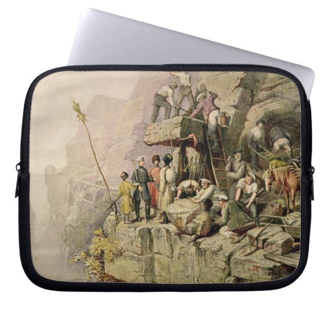 Een steengroeve, 1833 (kleurenlitho) laptop sleeve (Voorkant)