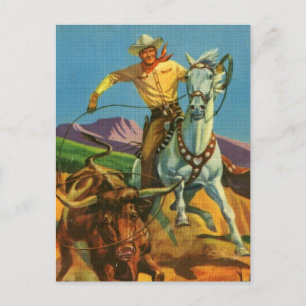 Een steer draaien briefkaart