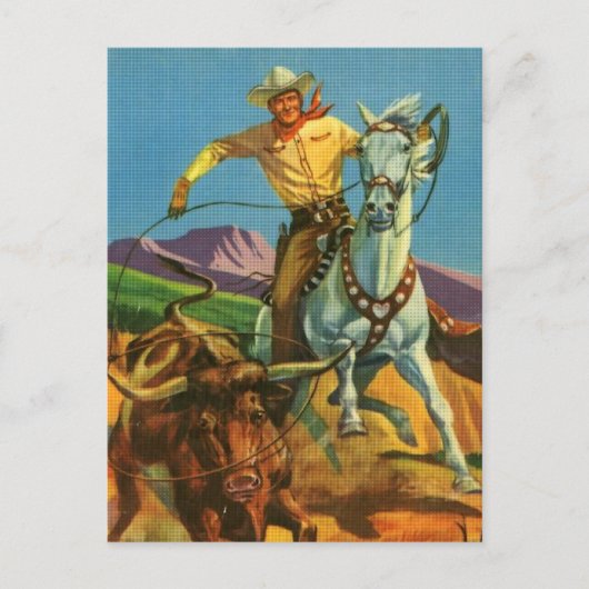 Een steer draaien briefkaart (Voorkant)