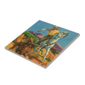 Een steer draaien tegeltje (Zijkant)